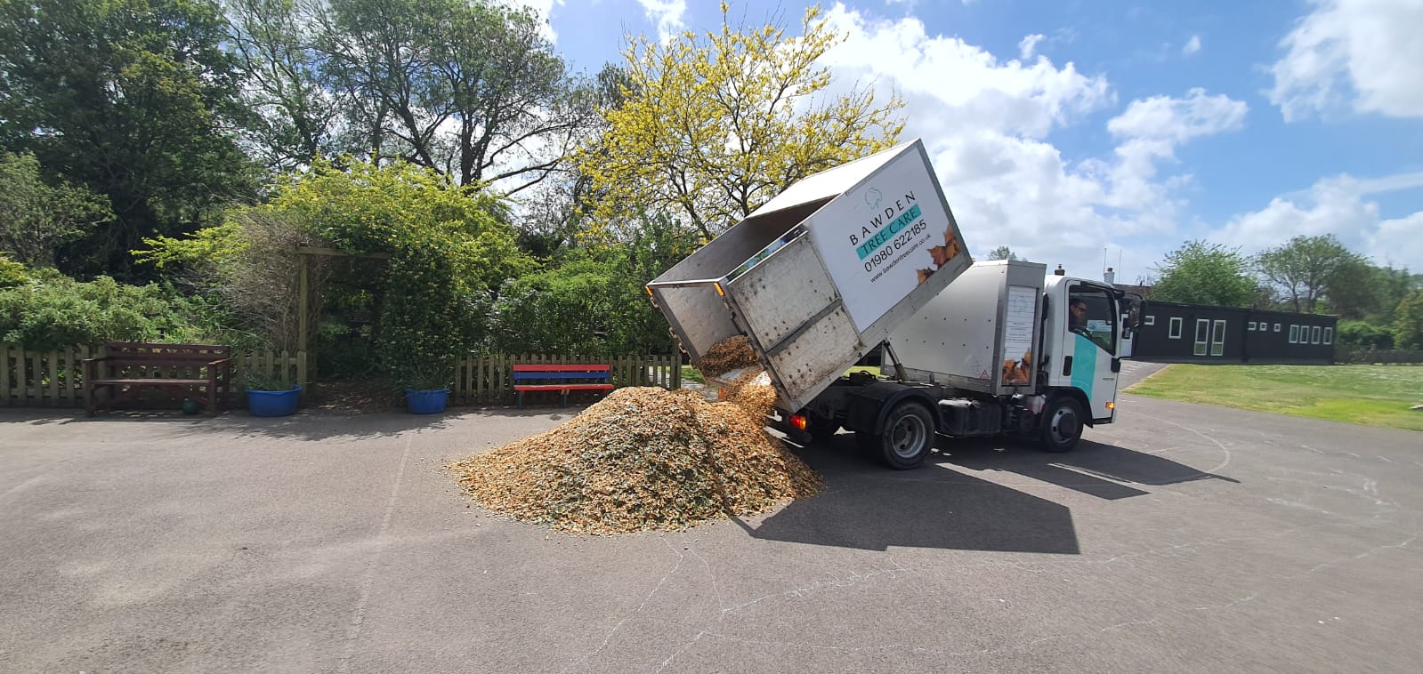 donating woodchip to a local primary school