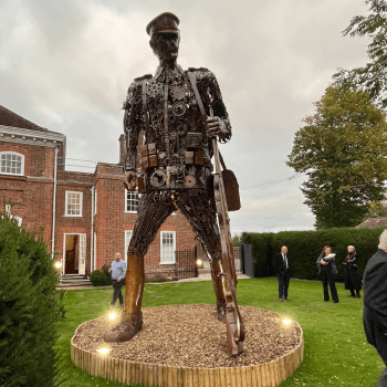 Woodchip donated for the base of this amazing sculpture, named "The Hauntings"